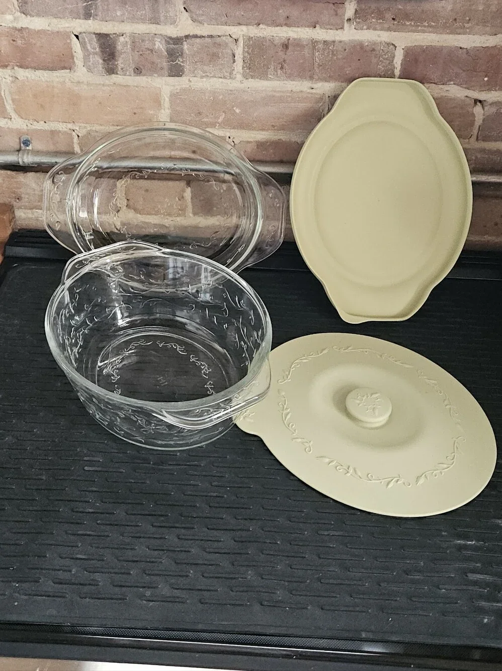 Vintage Princess House Fantasia 3-Quart Oval Casserole Dish Set with Lids